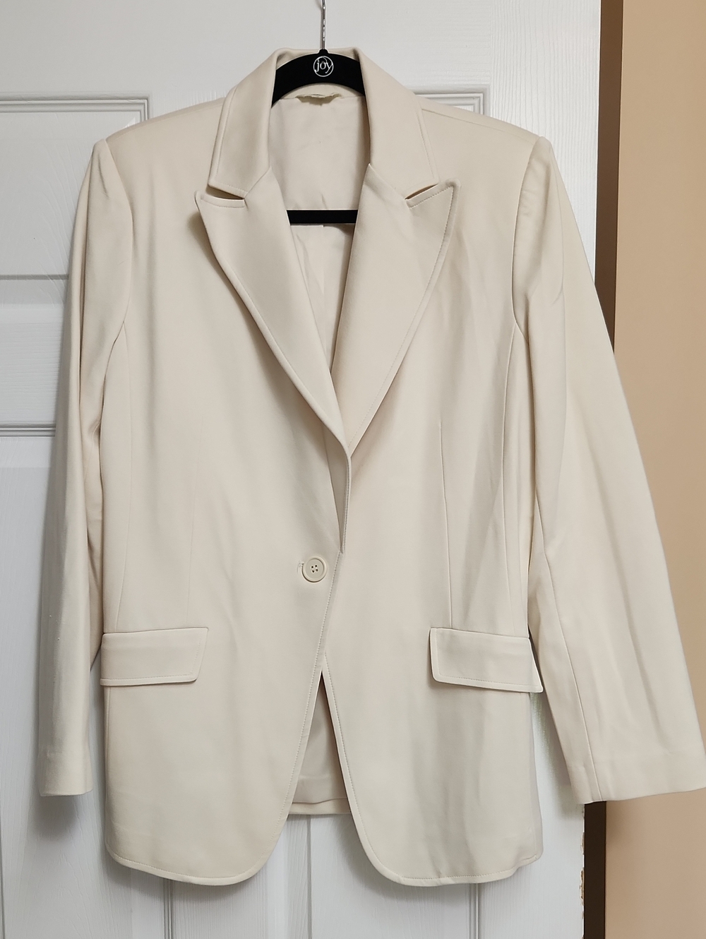 Max Studio Cream Single-Button Blazer